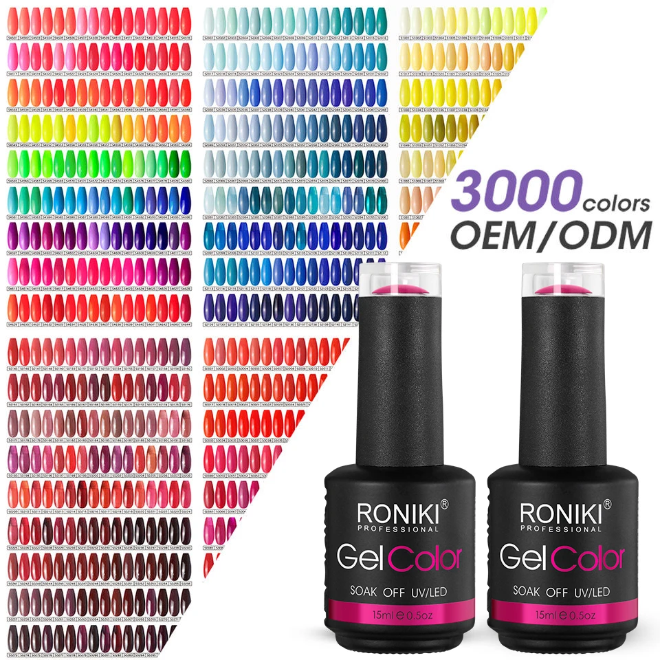 RONIKI Factory Wholesale supplies high quality soak off oem nails supplier 15ml colors nail gel polish
