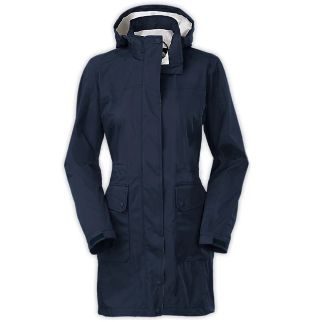 Hot Sell Women Spring Autumn PU Coated Polyester Lady Rain Jacket Waterproof Rain Wear Rain Coat
