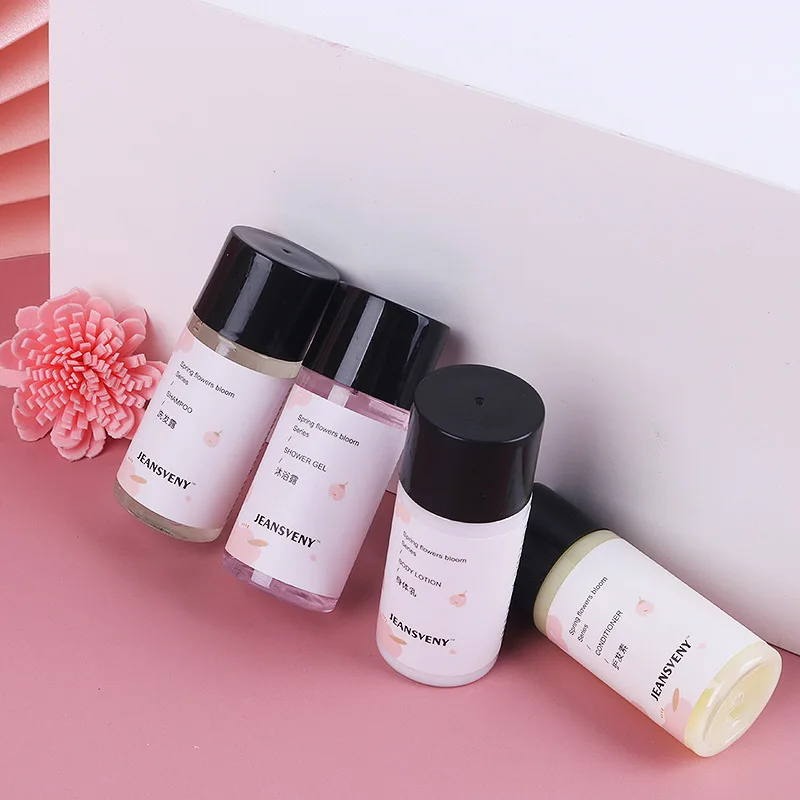 Custom Logo 35ml Gardenia Mini Shampoo Shower Gel And Conditioner Kit Spa Hotel Guestroom Bath Toiletries Set For Hotel