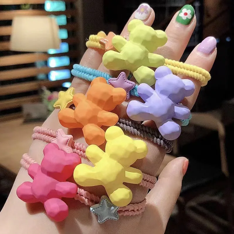 New arrival Korea Colorful Candy color bear star kinds elastic hair ties hair bobbles hair ropes