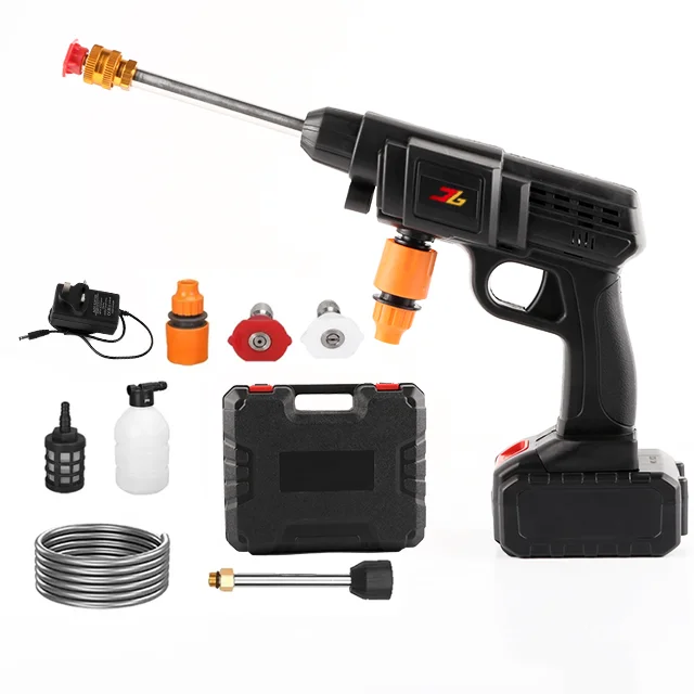 Car Washer High Pressure Portable Wash Gun 12V 24V 48V 96V Cordless Electric Cleaning Machine Lithium Battery Washer Spray Gun