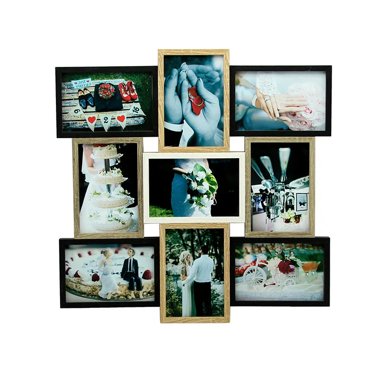 High Quality Merry Christmas Collage photo frame with green tree for holiday celebration