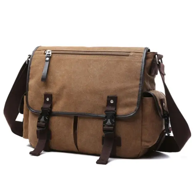 Холст плеча мужские черный ноутбук коричневый кожаный милый Винтаж Новый Лидер продаж оптовая пользовательские Oem большой пустой сумка