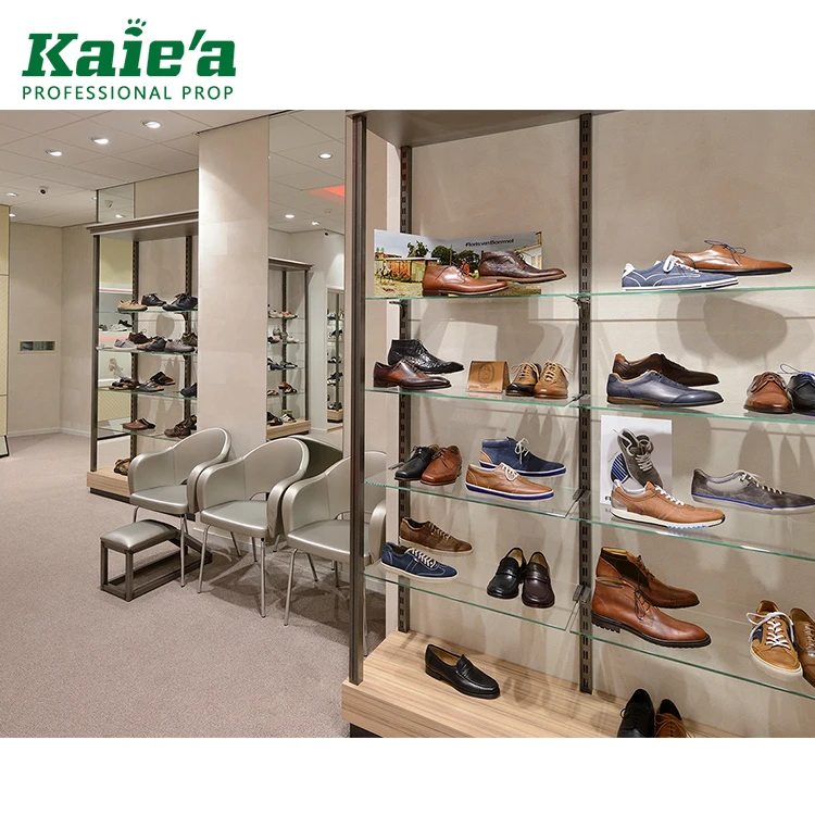 Custom made glass shoes rack display case for shoe/shoes display case/shoes store display case