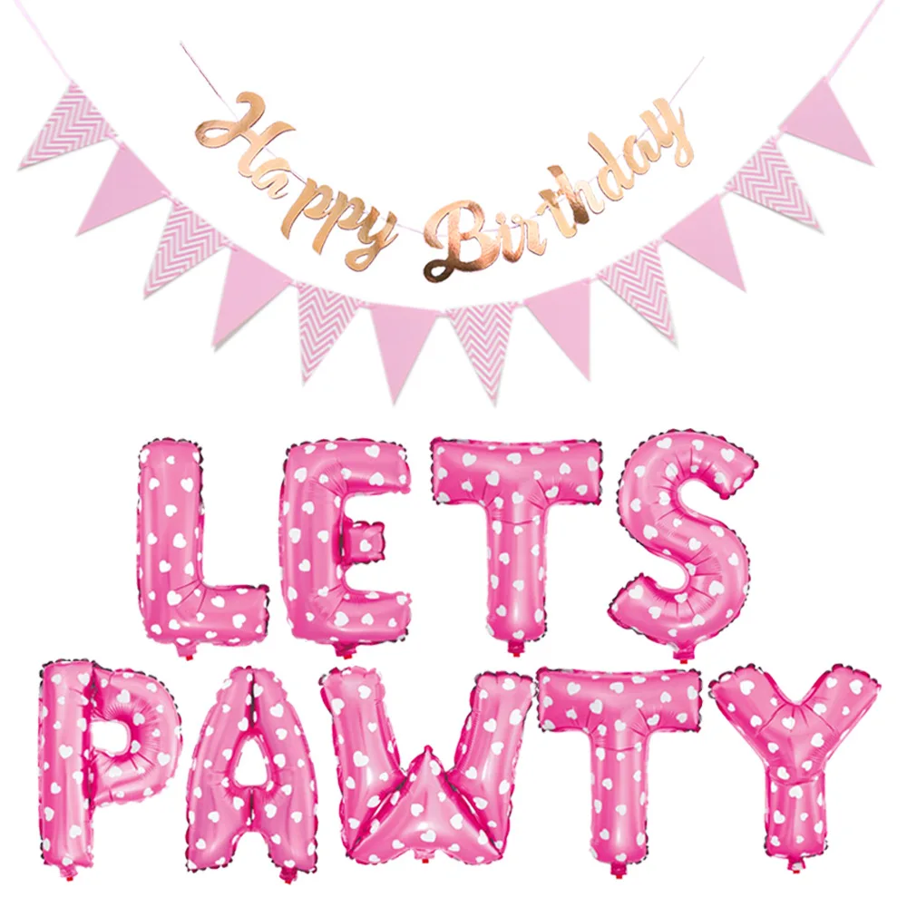 
Umiss Paper Dog Party Birthday Decorations Triangle Flag Banner, Party Balloons for Pet Dog Puppy Birthday 