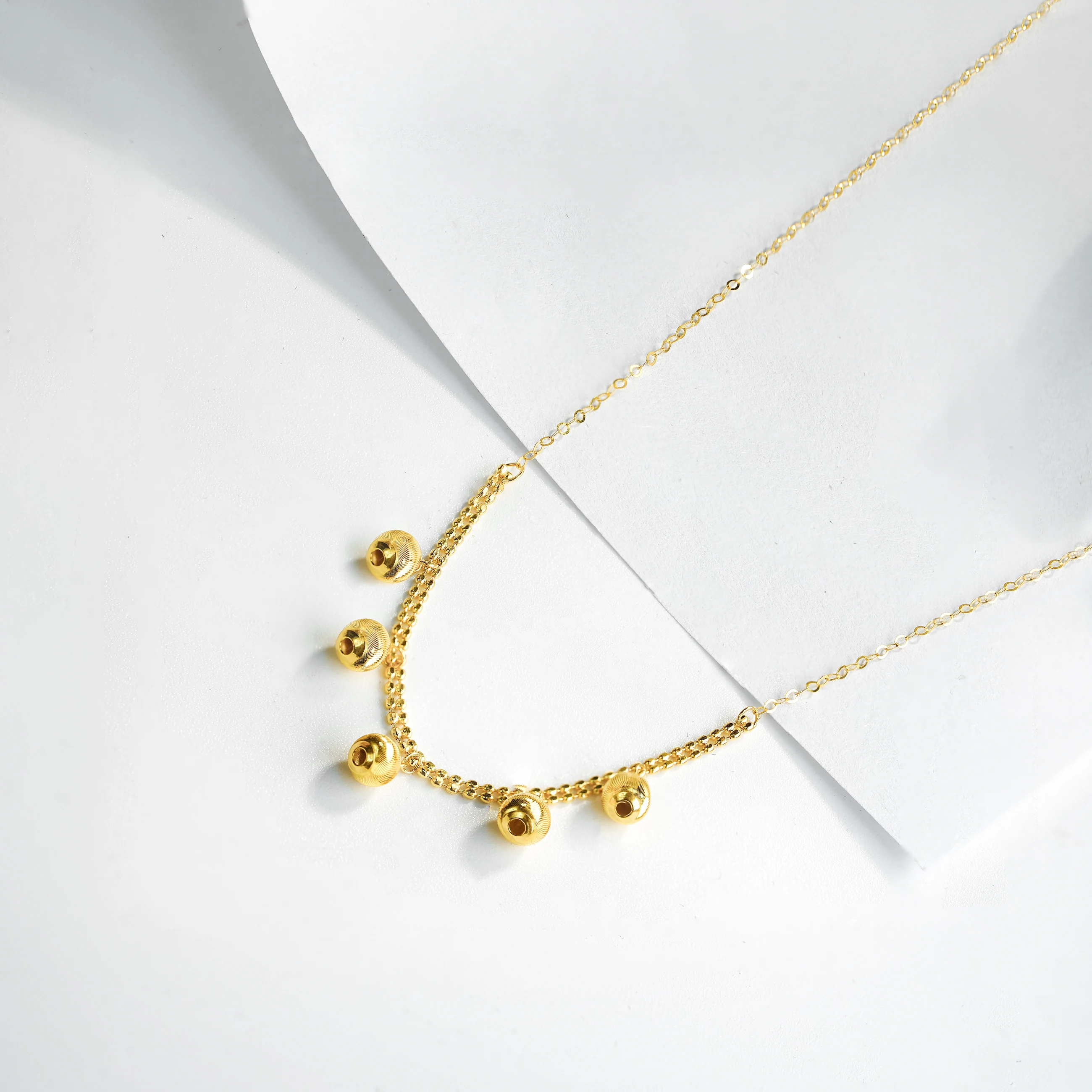 PCX Jewelry New arrival 18k gold Necklace ball chainJewelry Charm Bead Chain Choker Necklace for Girls