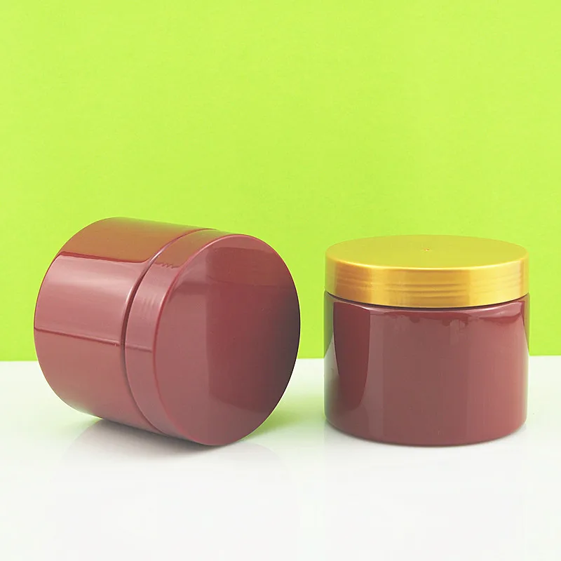 500g red plastic wide mouth cream jar