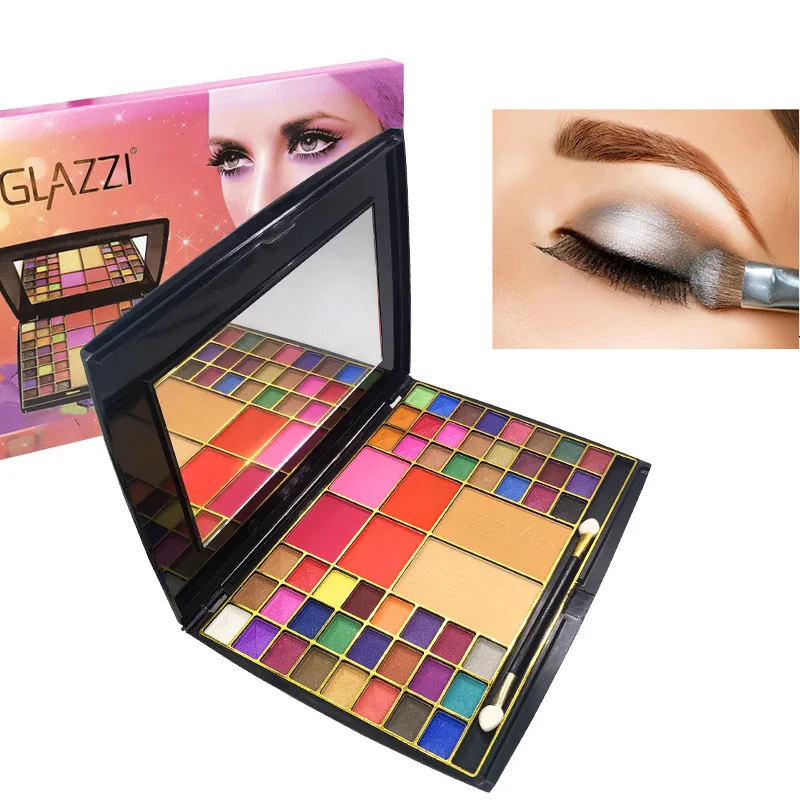 
54 color cosmetic blush eye shadow waterproof can be customized to send eye shadow brush eye shadow palette 