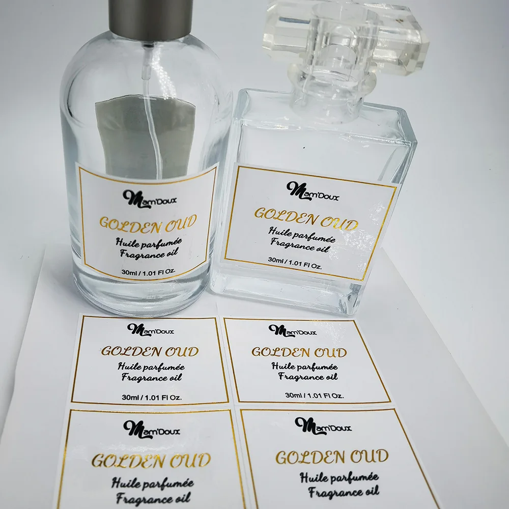 Custom Private Labeling Cosmetics Perfume Bottle Cosmetic Jar Packaging Labels Stickers Printing