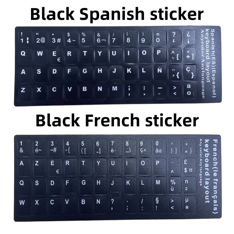 Wholesale High quality custom decorative computer stickers keyboard black background clear key sticker