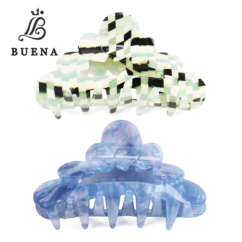 Custom Chinese Style Ink and wash Hair Claws High-quality Acetate Hair Claws Hollow Lotus Flower Shape Hair Claws Clips