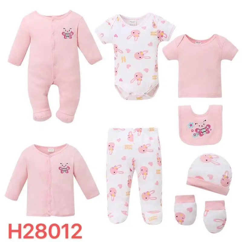 Lovely 8pcs Baby Rompers Winter Rompers for Newborns Baby Clothing Gift Sets