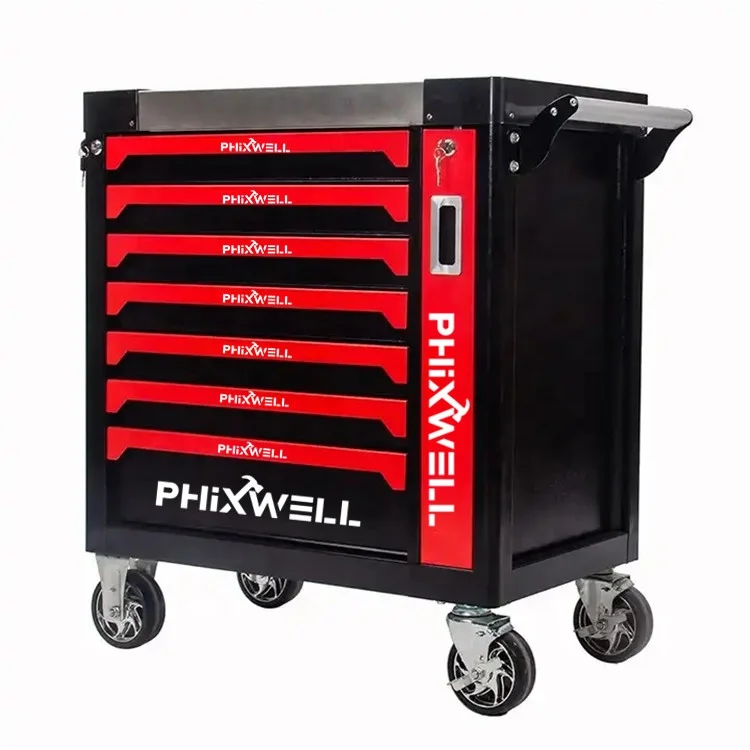 Factory direct deal Tool Sets Heavy Duty Cart Trolley Garage Tool Cabinet chest For Workshop Storage with DIY 7-8 tray