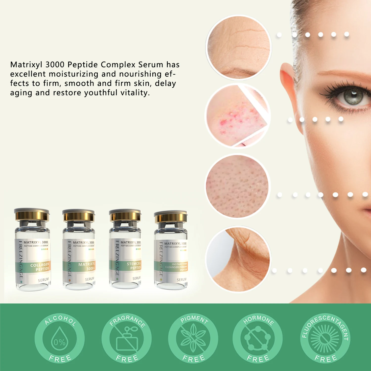 New Products Multi Peptides MATRIXYL 3000 Anti Aging Wrinkle Removing Collagen Stem Cell Peptide Serum for Face
