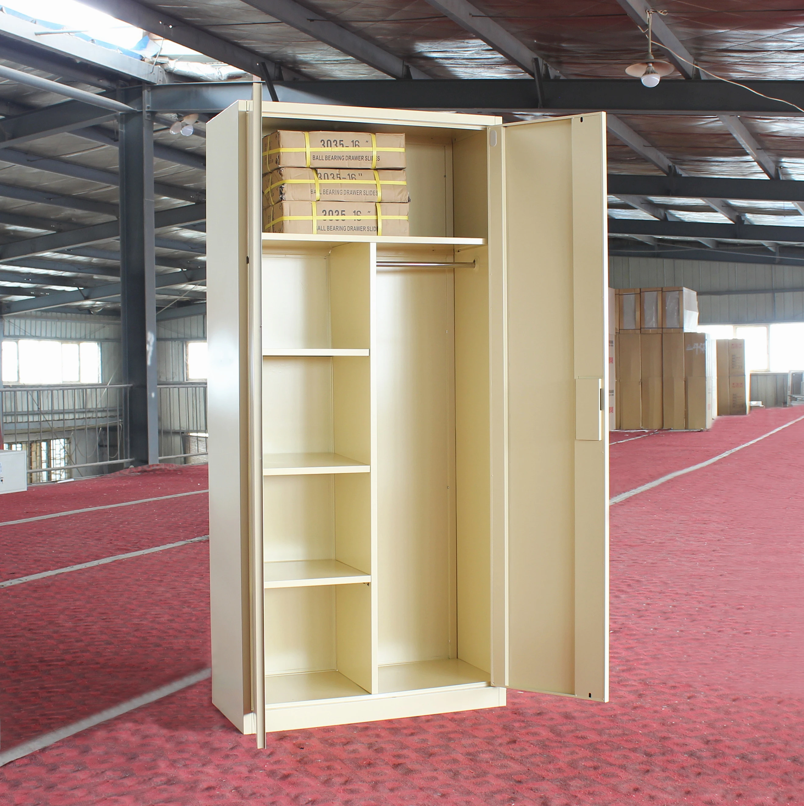 Metal Bedroom Wardrobe For Clothes Home Furniture With 2 Door White Wardrobe