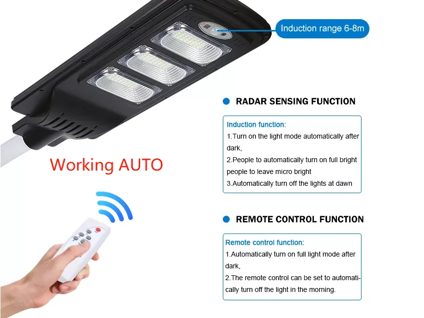 Solar Panel Light 200W 300W 1000W Solar Lights Outdoor Street Waterproof All In One Solar Street Light