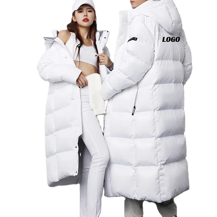 Winter Loose and Long Puffer Jacket Maxi Warm Down Coat Hooded Thickened Padded Custom Outerwear
