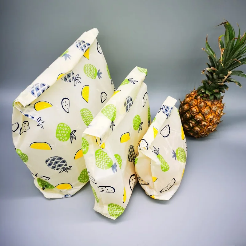 Organic Cotton Beeswax Preservation Cloth Reusable Fruit Bread Wraps Bag