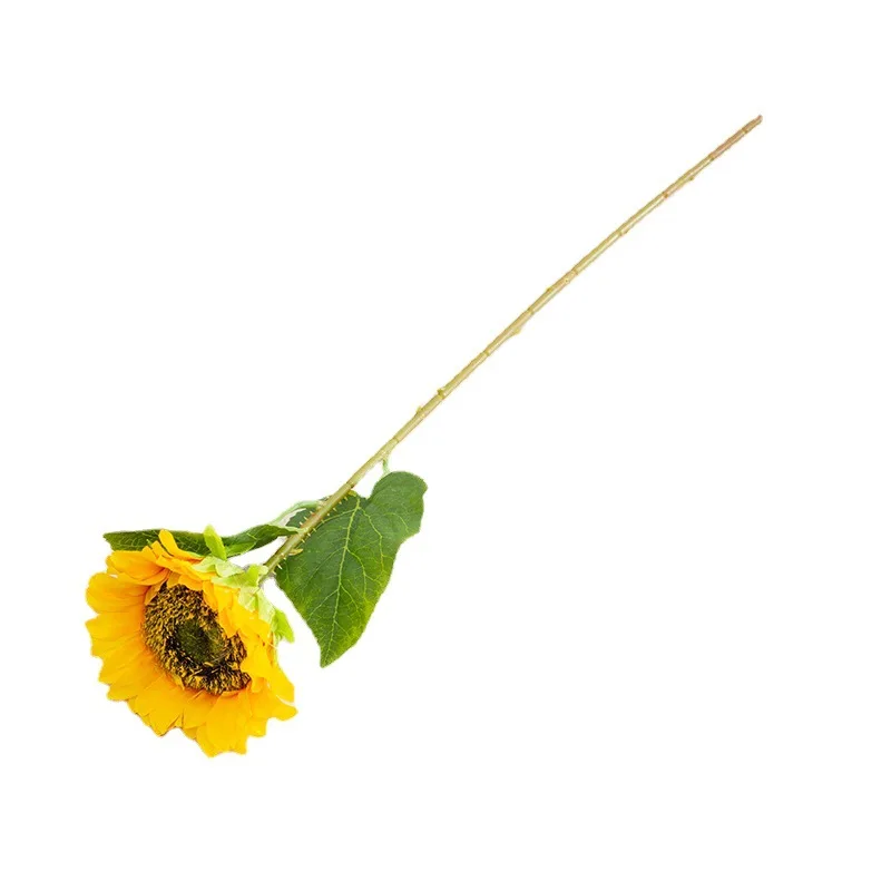 Simulation Single Small Sunflower Artificial Flower Project Home Display Decoration Sunflower-Wedding Shooting Props