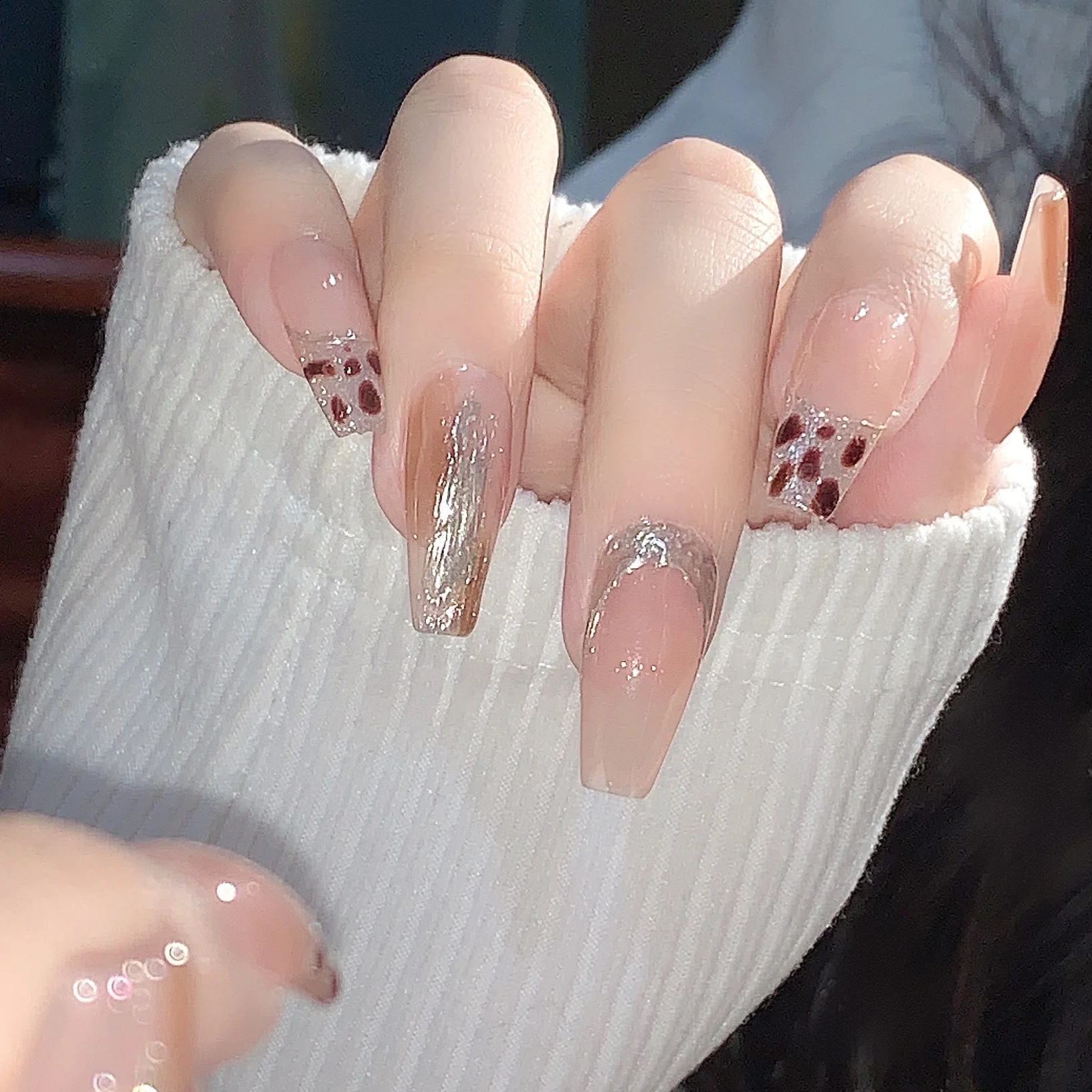 Wholesale Nail Tips 24-30pcs/box  Frosted Long Ballerina Nails ABS Acrylic Artificial Fingernails Press On Nails