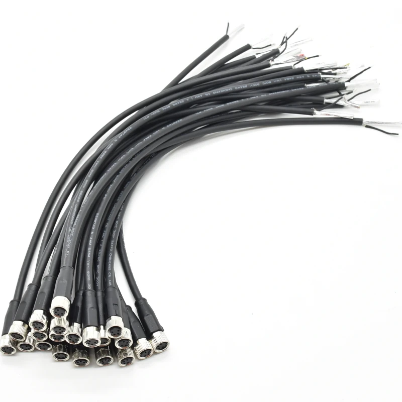 M8 Connector 4 Pin Waterproof Electrical Amphenol Sensor Cable Female Electronic Connector