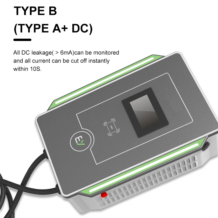 multi-language support evse electric dc ev fast bidirectional car wall charging stations WITH led