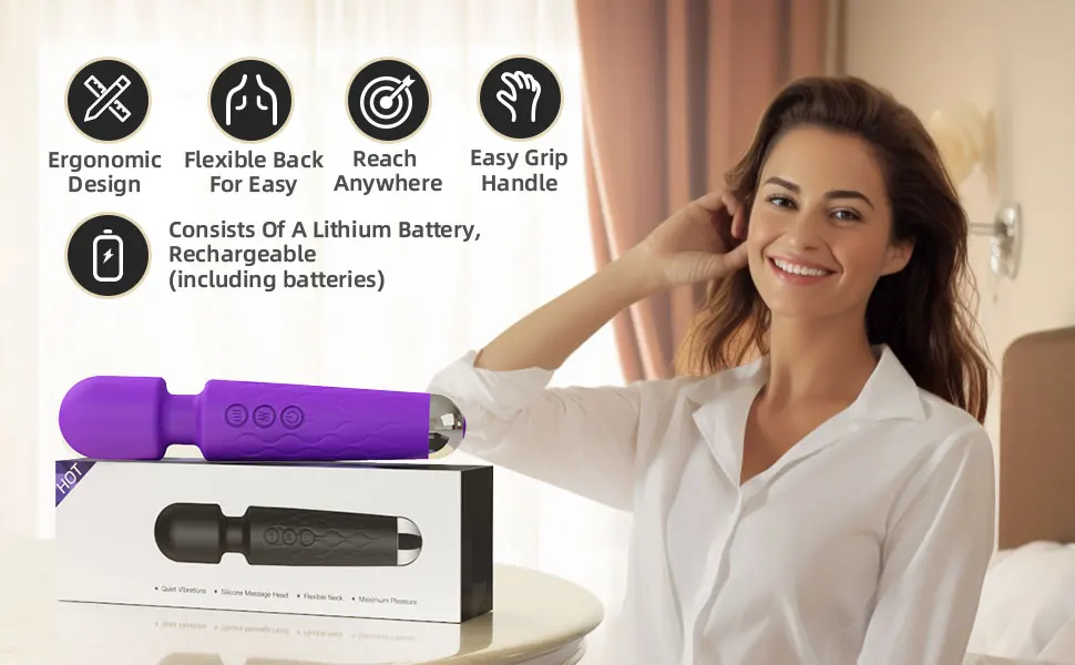 Wholesale 20 Modes Powerful Vibrators Rechargeable Massager G Spot Sex Toys AV Wand Vibrator Wand Vibrator Magic Wand Massager