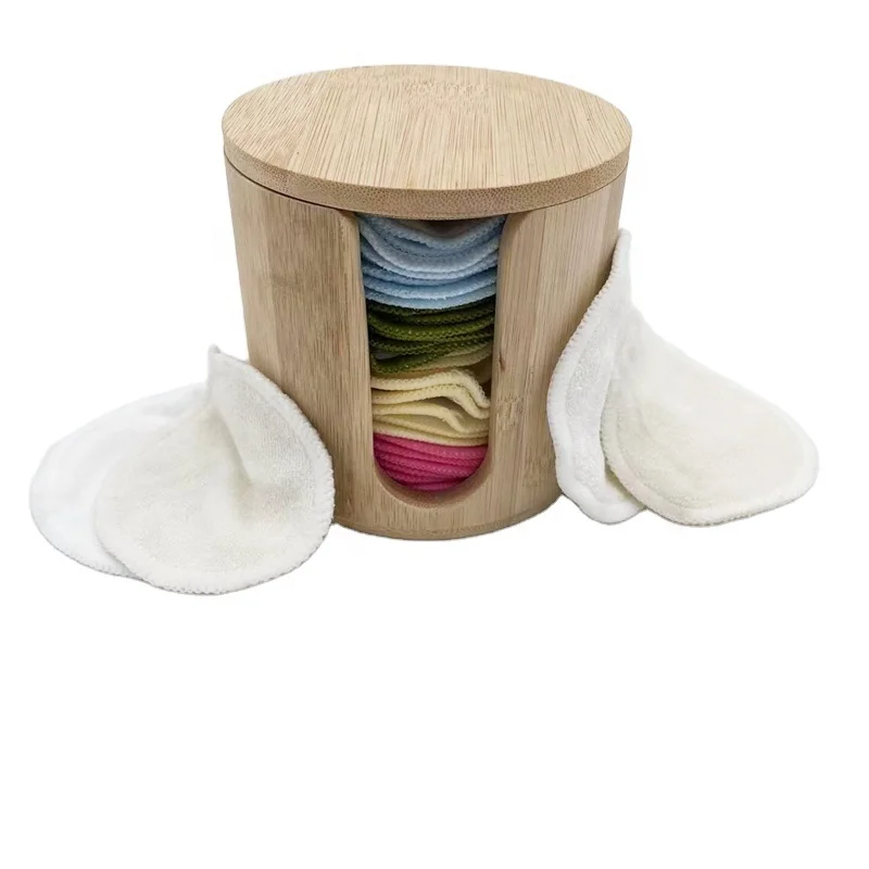 OEM Reusable Eco Friendly Organic Bamboo Cotton Charcoal Package Washable Facial Remover Makeup Cleaning Pads