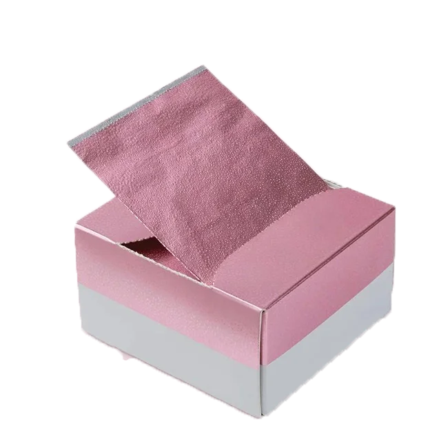 15micx12.7cmx27.3cm Highlighting Foil Paper Pop-up Pre-Cut Sheet With Logo Hairdressing Foil for Hair Coloring