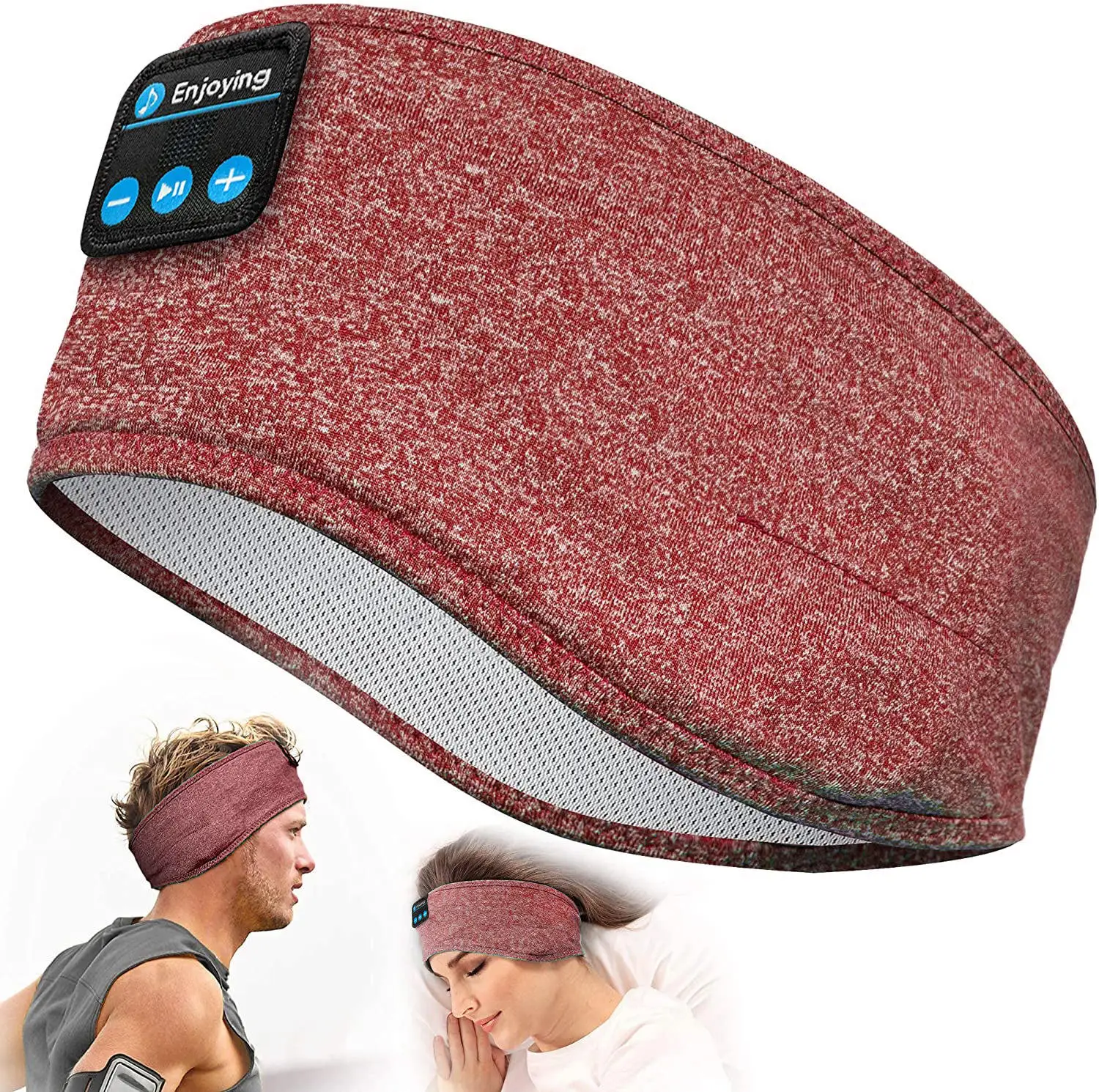 Sleep Headphones Bluetooth Sports Headband,Wireless Sleep Mask with Thin HD Stereo Music Speakers for Workout,Side Sleeper