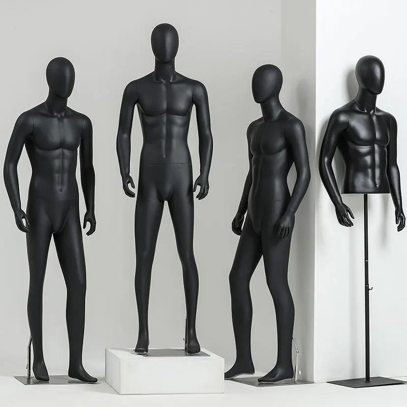Hot Sale Full Body Male Matte Dark Grey Mannequin Lifelike Male Dummy Stand Mannequin For Clothing Store