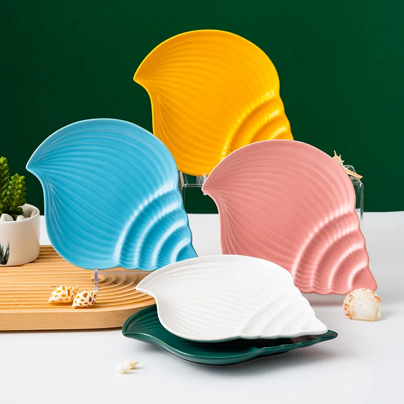 Microwave safe Ceramic Tableware Creative Plate Fish Shaped Dish Delicate Seafood Plate Sashimi Storage Plate
