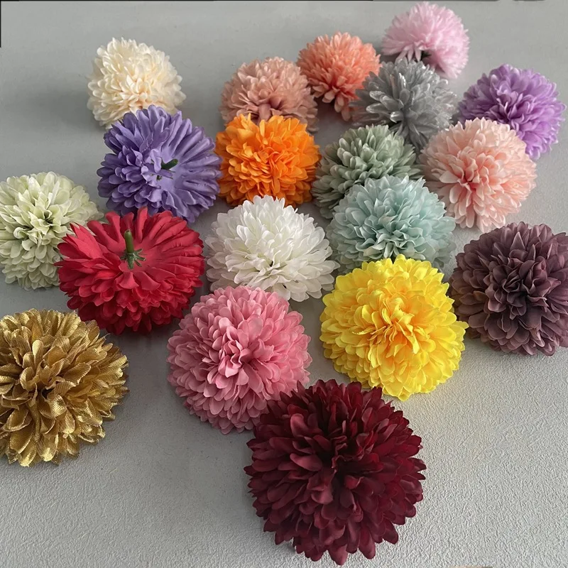 guona simulate Chrysanthemum flower wholesale wedding table decoration silk oil painting small ball head