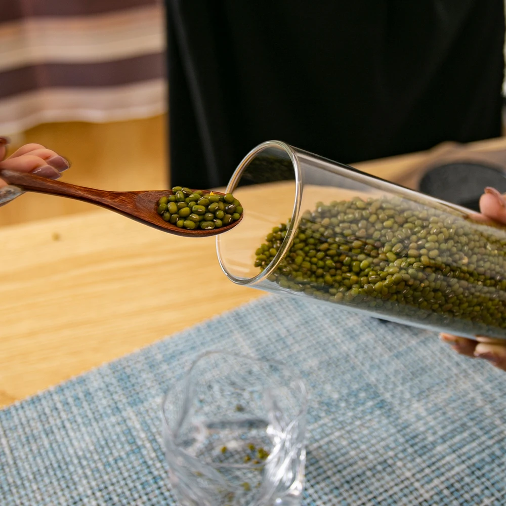 NOVARE various sizes glass storage jar with lids custom kitchen glass food storage container mason spice jar cookie candy jars