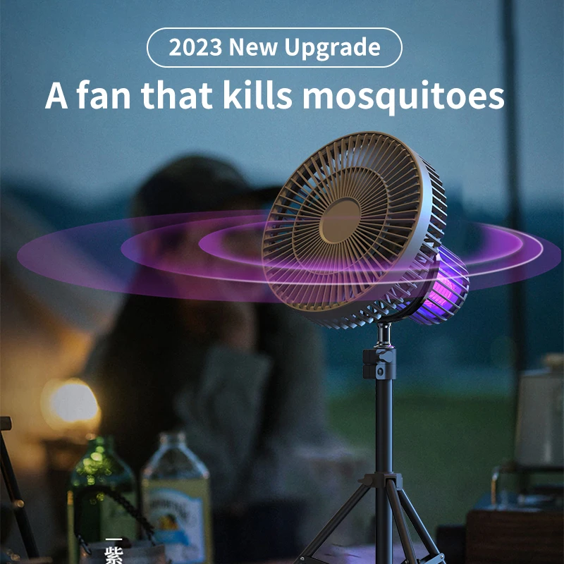 Multifunctional Outdoor Rechargeable Small Mosquito Repellent Ceiling Fan For Tent