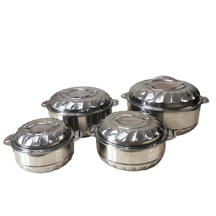 4-6 pcs double-wall full stainless steel insulated casserole set Indian hot pot for food warmer