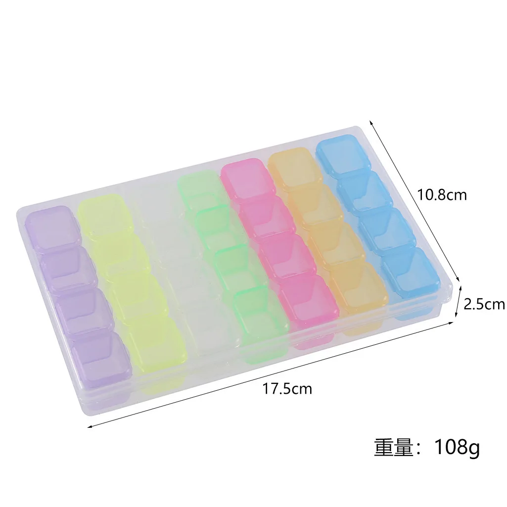 28 frames Nail art storage box detachable Separate lid Plastic clear box Jewelry storage box Hardware divider