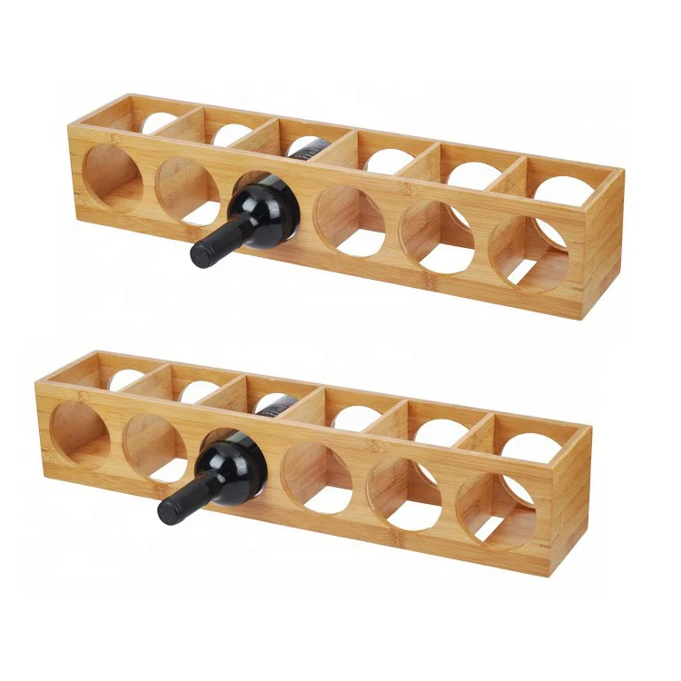 Factory Wholesale Countertop 12 Bottles Wine display Holder Bamboo Wood Storage Holder Wine Rack