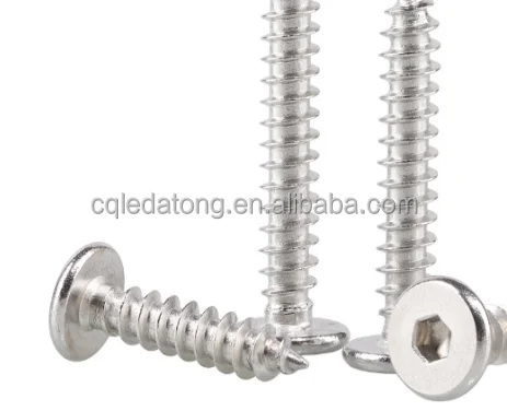 Tapping Screws SS304 316 Countersunk Flat Button CheeseHead Hex Socket Machine Screws Self-Tapping Screws