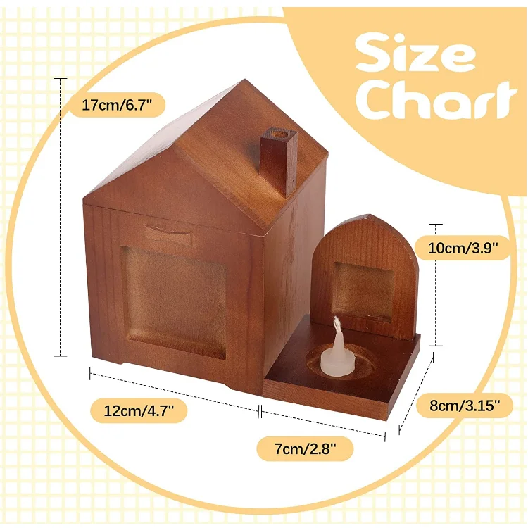 pet memory keepsake wooden dog urns with photo frame & candle holder