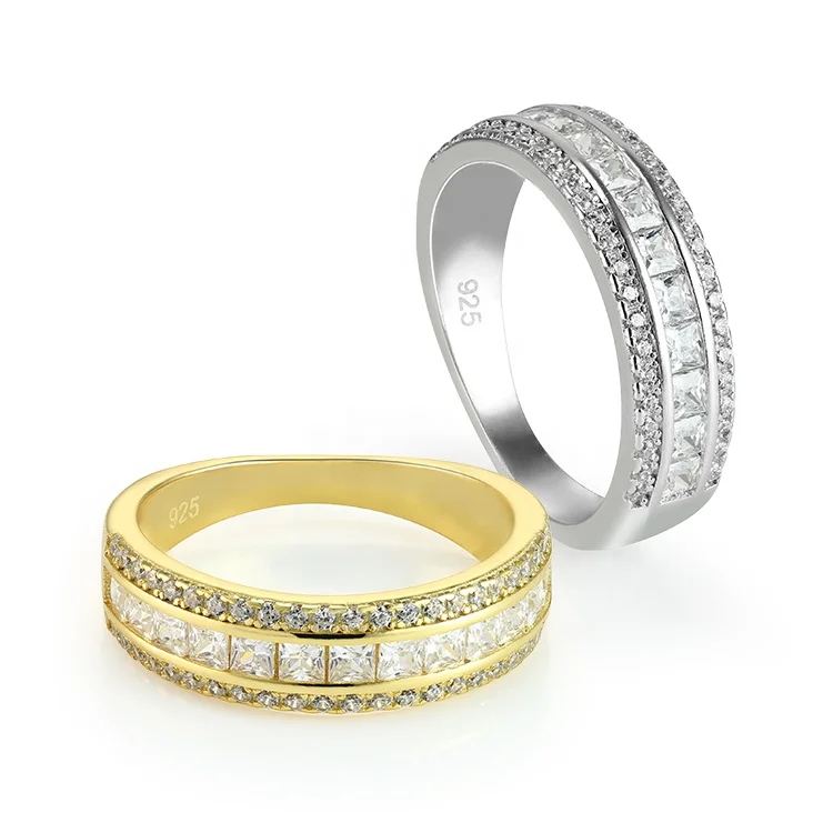 Hot Selling Sterling silver 925 jewellery ring unisex turkish silver 18k white wedding men rings