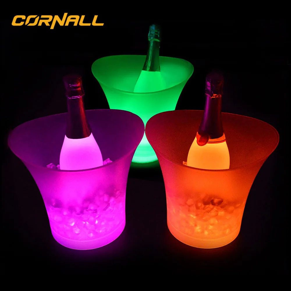 KTV BAR led light RGB color change rechargeable wireless led ice bucket remote control led glow ice bucket