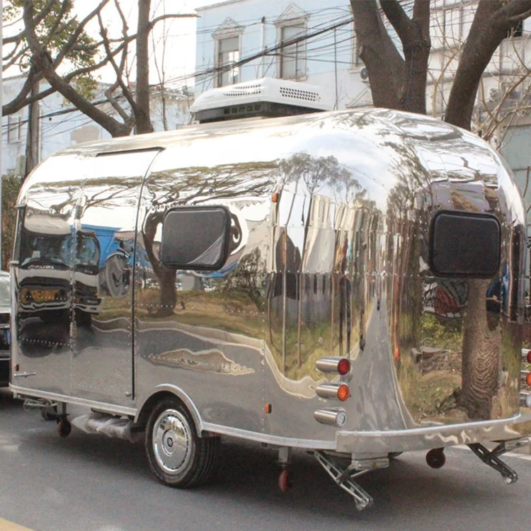 Air conditioner Mobile Hamburger Food Vending Trailer Stainless Steel Food Truck Lease Food Trailer