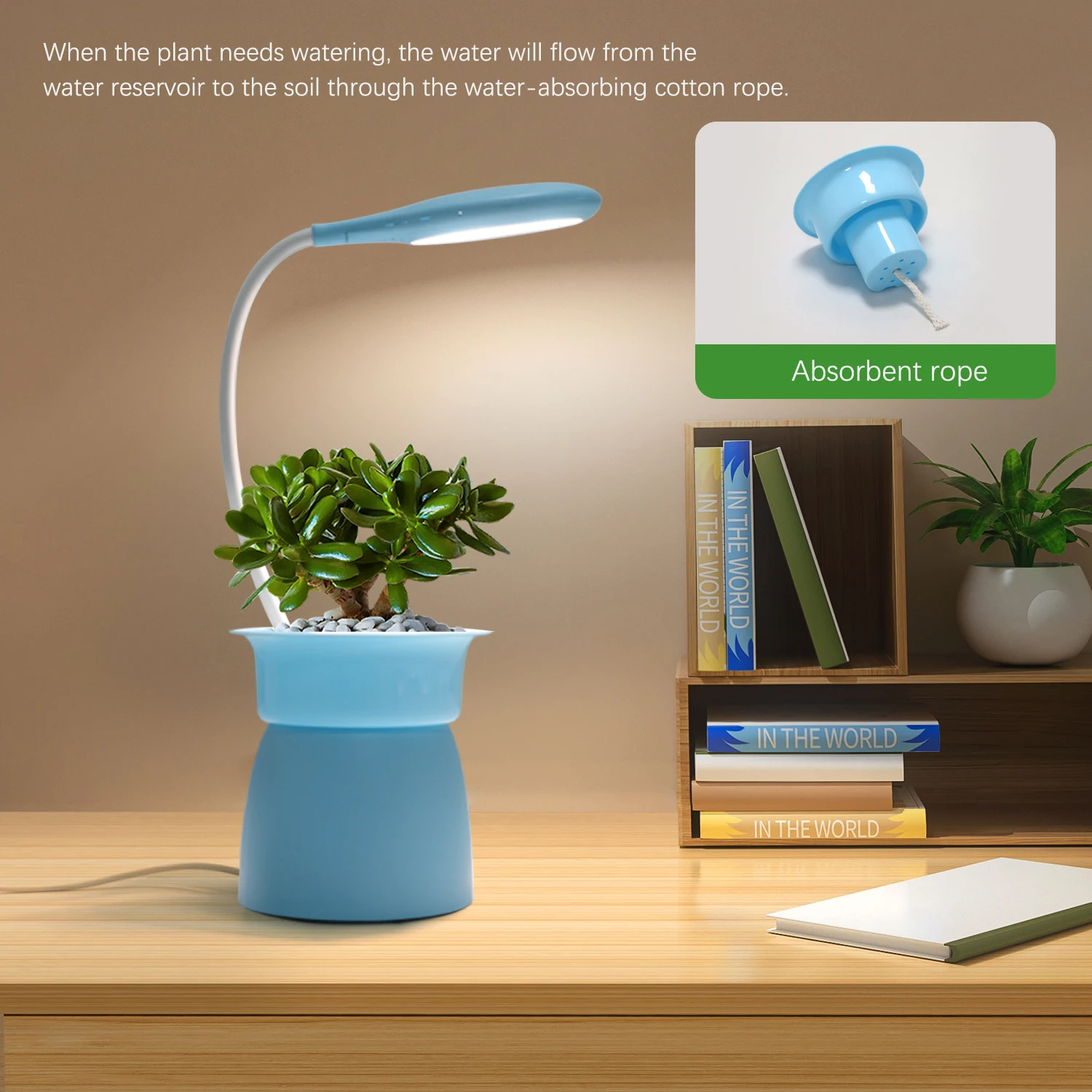 Creative Ideal Gift home and office plant light mini indoor garden decor home grow kit blue/ white/ pink for potted plants