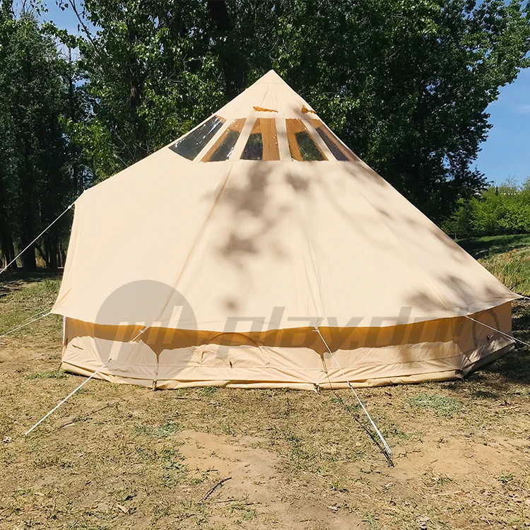 Uniatrengh Big outdoor camping canvas luxury deluxe glamping 3m 4m 5m 6m 7m bell tent with skylight