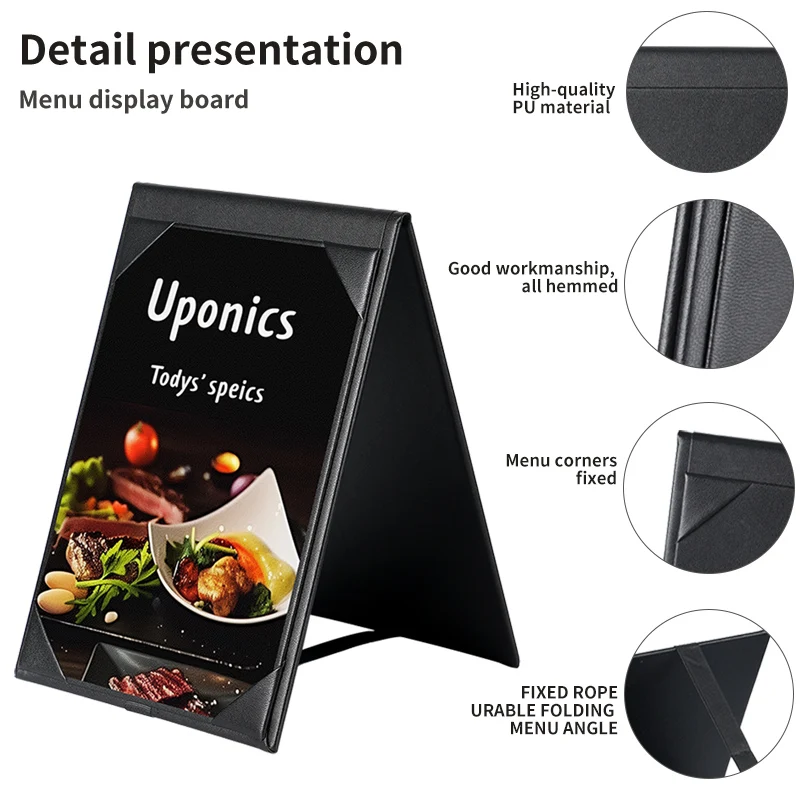 Custom Restaurant Logo Embossing Premium Leather Pu Menu Covers