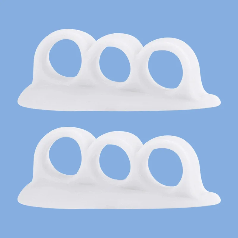 Three-Hole Silicone Gel Toe Separator with Overlapping Hammer Valgus Separation Bending Deformation Wearing for Foot Correction