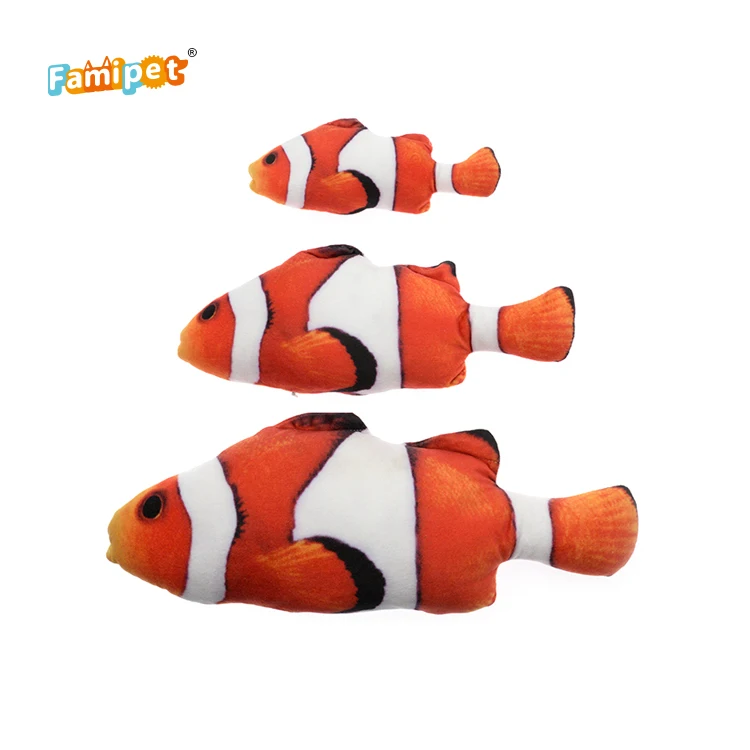 Famipet Manufacturer Wholesale Kitten Toy Stuffed Crinkle Catnip Plush Cat Fish Toy