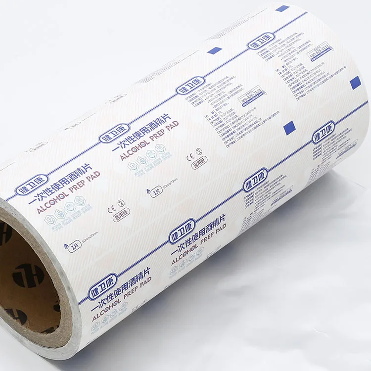 Printed And Coated Aluminum Foil Laminated Paper For Povidone iodine/Alcohol Prep Pads