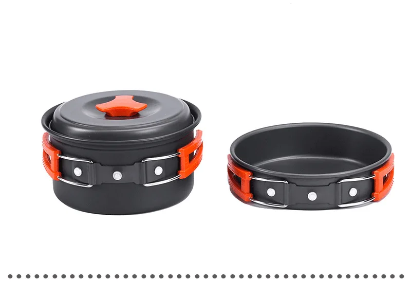 Outdoor Pot Set For 1-2 Person Camping Pot Set For Portable Alumina Pot Kitchen Set Cookware Wholesale